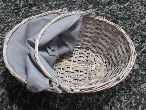 Grey washed large - oval, wicker