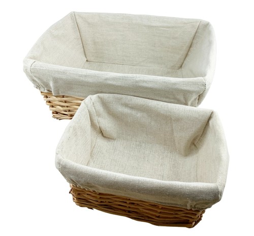 Natural lined wicker basket - wicker,