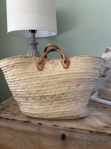 Large rustic woven - , handle