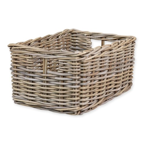 Rectangular grey buff - rectangular, rattan