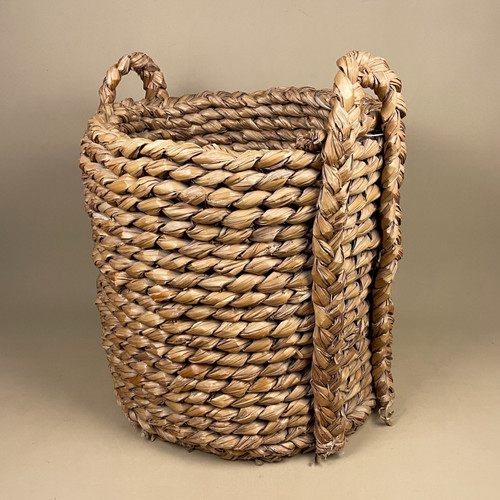 Large cylinder basket woven - large,