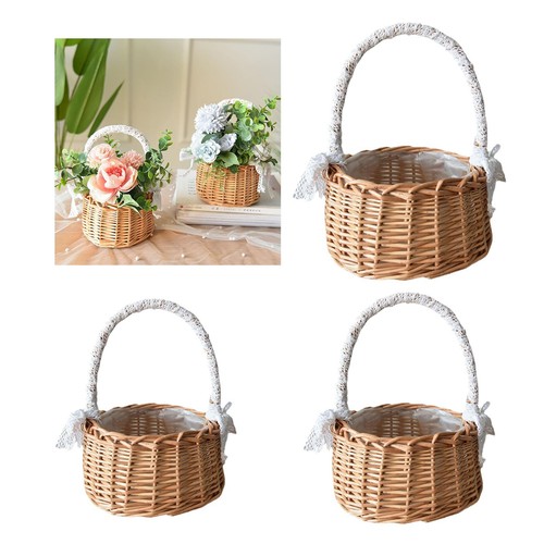 Large rattan basket hand - rattan, woven