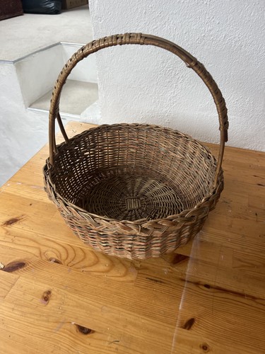 Wicker large round basket - basket, with