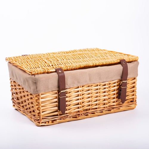 Natural wicker storage hamper - natural,