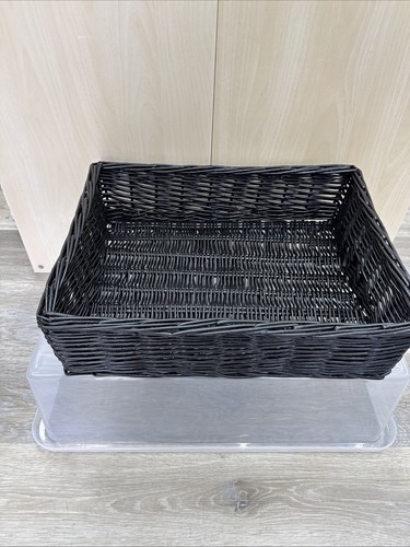 Large black wicker - black,