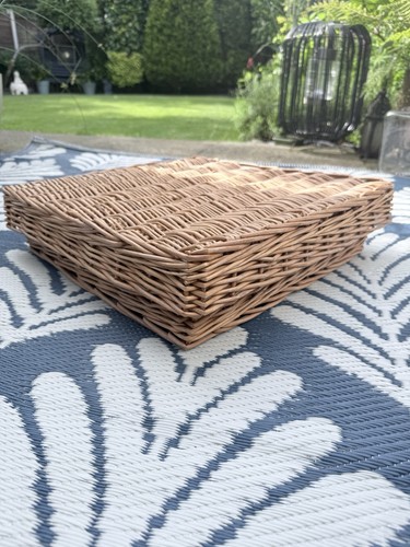 Large flat rattan basket - basket, +