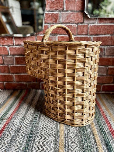 Vintage wicker stair basket - vintage,