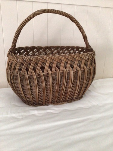 Vintage wicker oval shopping - vintage,