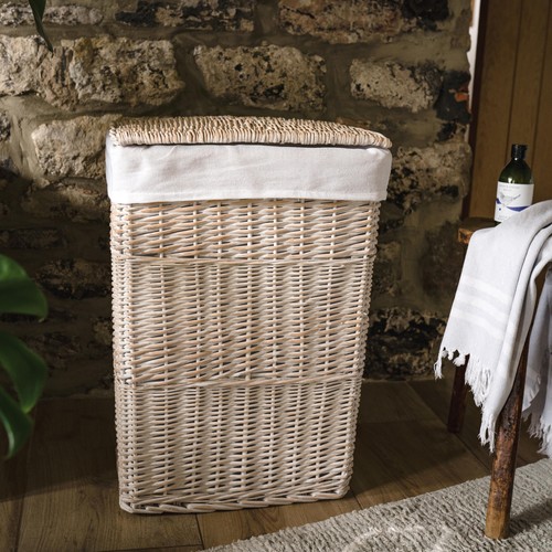 Whitewash wicker laundry - wicker,