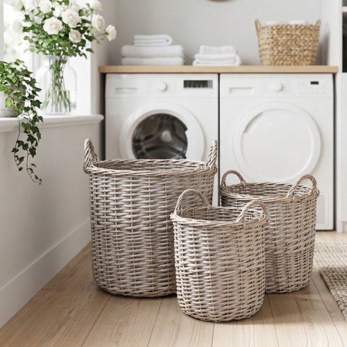 Grey wash wicker - grey, storage