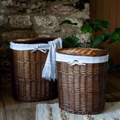 Distilled brown oval wicker - oval,