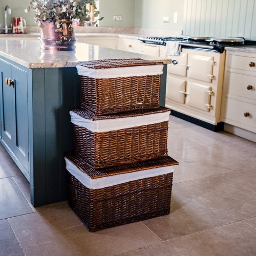 Distilled brown lined wicker - lined,