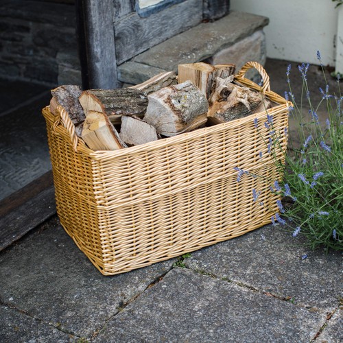 Natural wicker rectangular - wicker, log