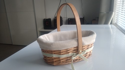 Woven wicker basket with - woven,