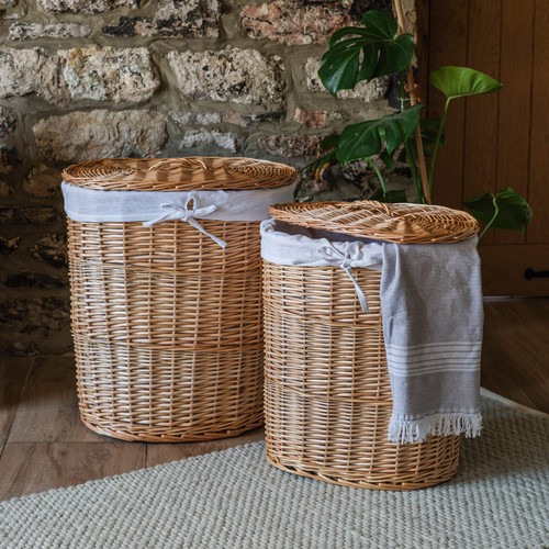 Natural oval wicker laundry - oval,