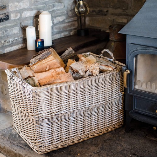 Light grey wicker rectangular - light,