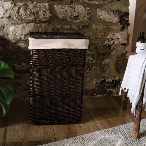 Dark coffee wicker laundry - dark,